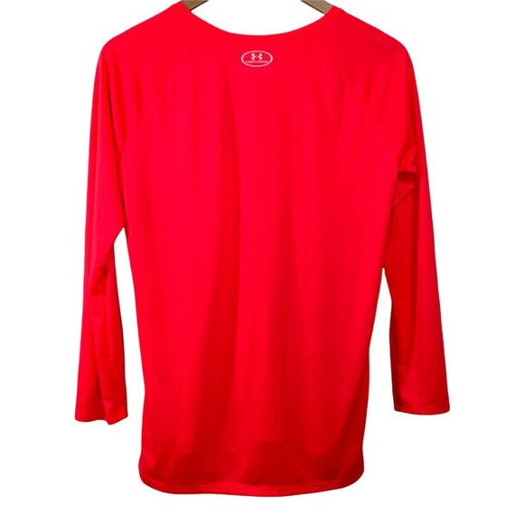 Under Armour Girls XL Orange Red Long Sleeve HeatGear Tee - Picture 4 of 10